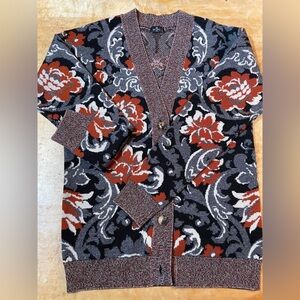 ETRO NWOT wool jacquard cardigan size 38 floral
